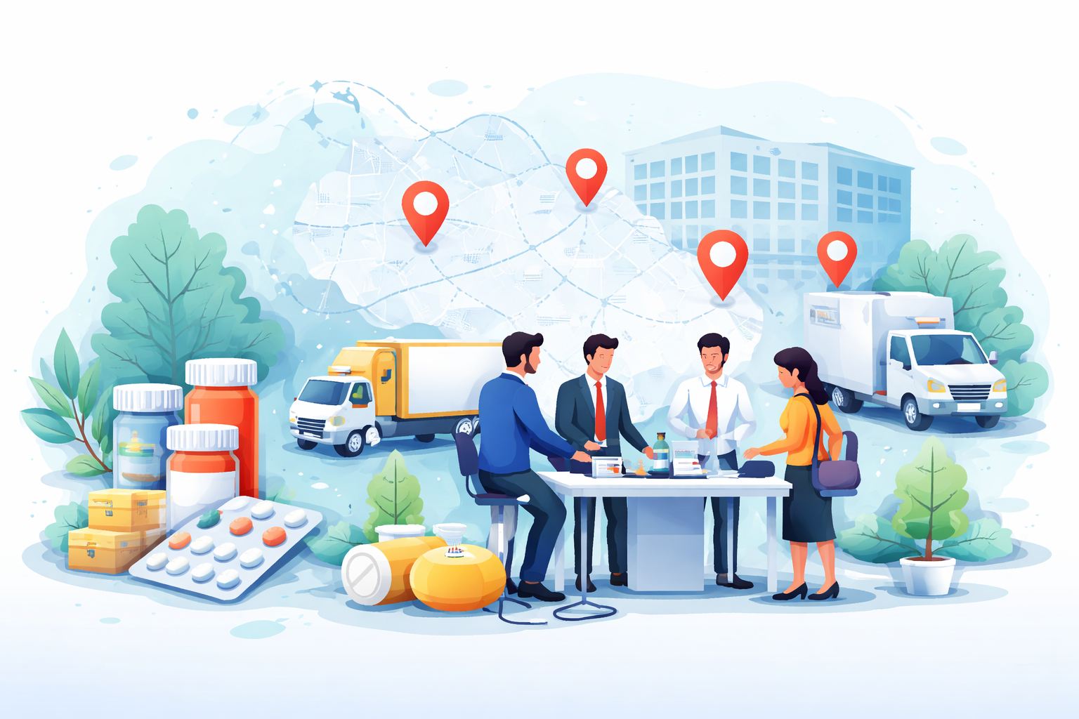 Pharma franchise strategy meeting scene